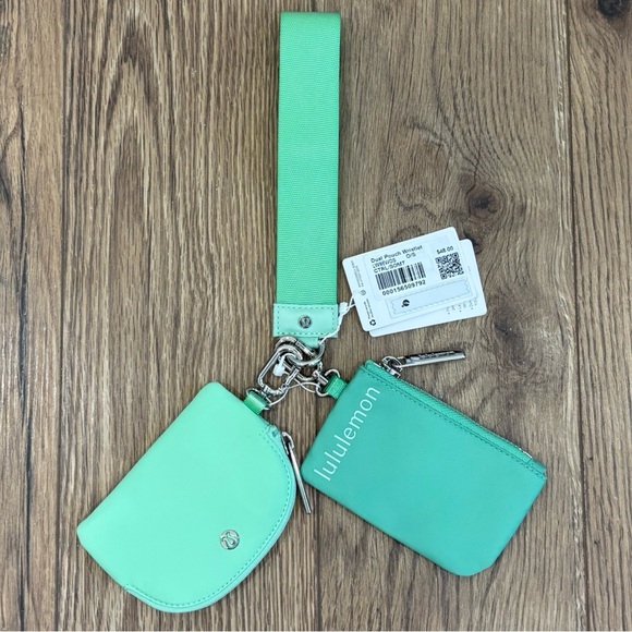 lululemon athletica Accessories - NWT Lululemon Dual Pouch Wristlet In Citra Lime/Smoky Mint